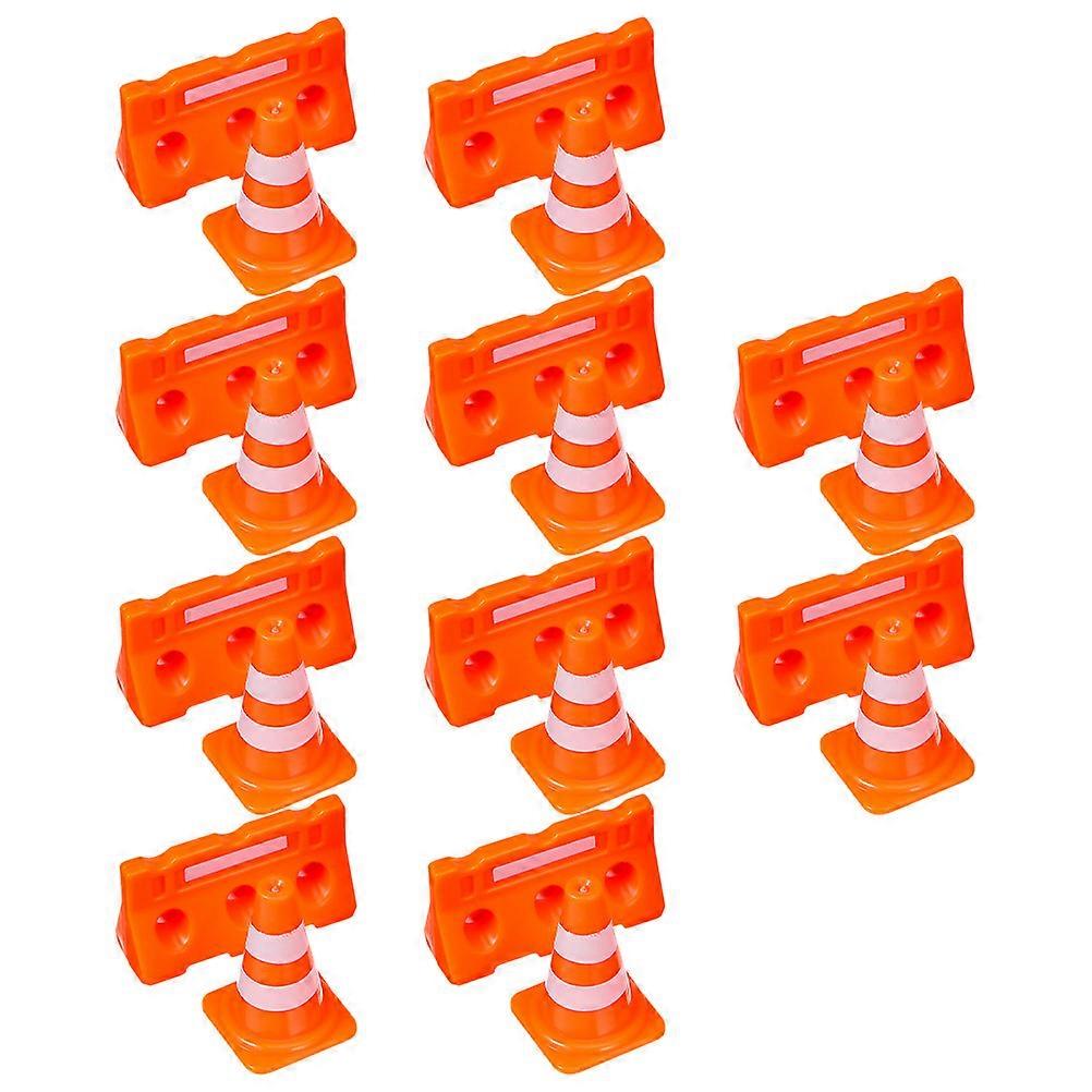 Mini Traffic Cones 20Pcs Orange Plastic Roadblocks Model Creativity Boosting Toy for Training Use