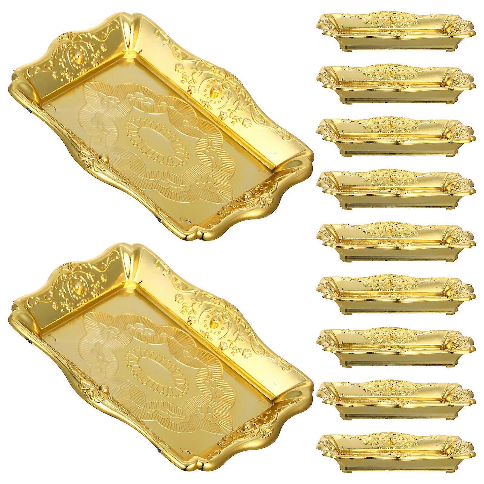 Dessert Platters For Dessert Table Western Style Cake Tray For Banquets Golden Stable Support 12Pcs