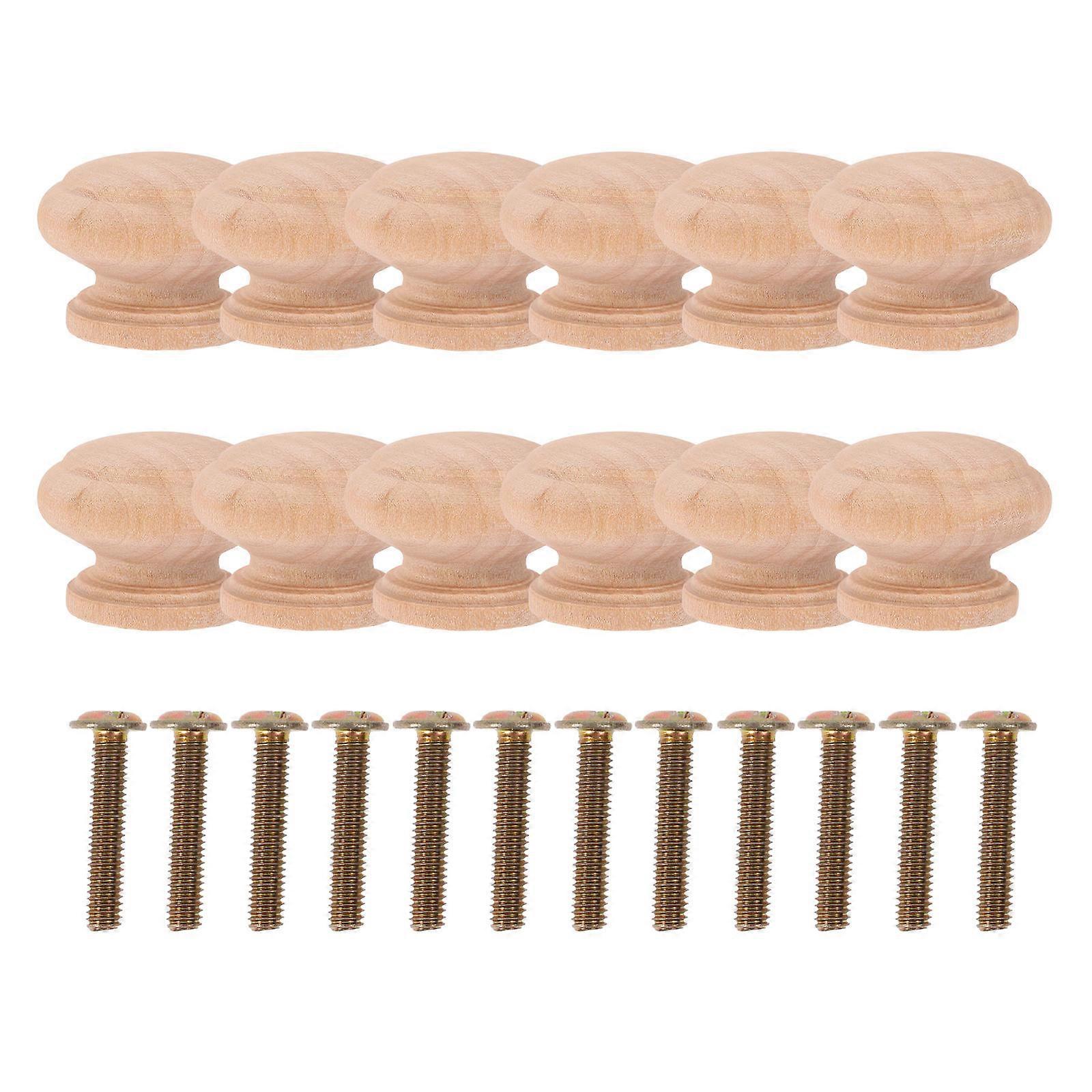Wood Dresser Pulls Light Yellow Circular Drawer Handles for Home Use Furniture Upgrade 12 Pieces
