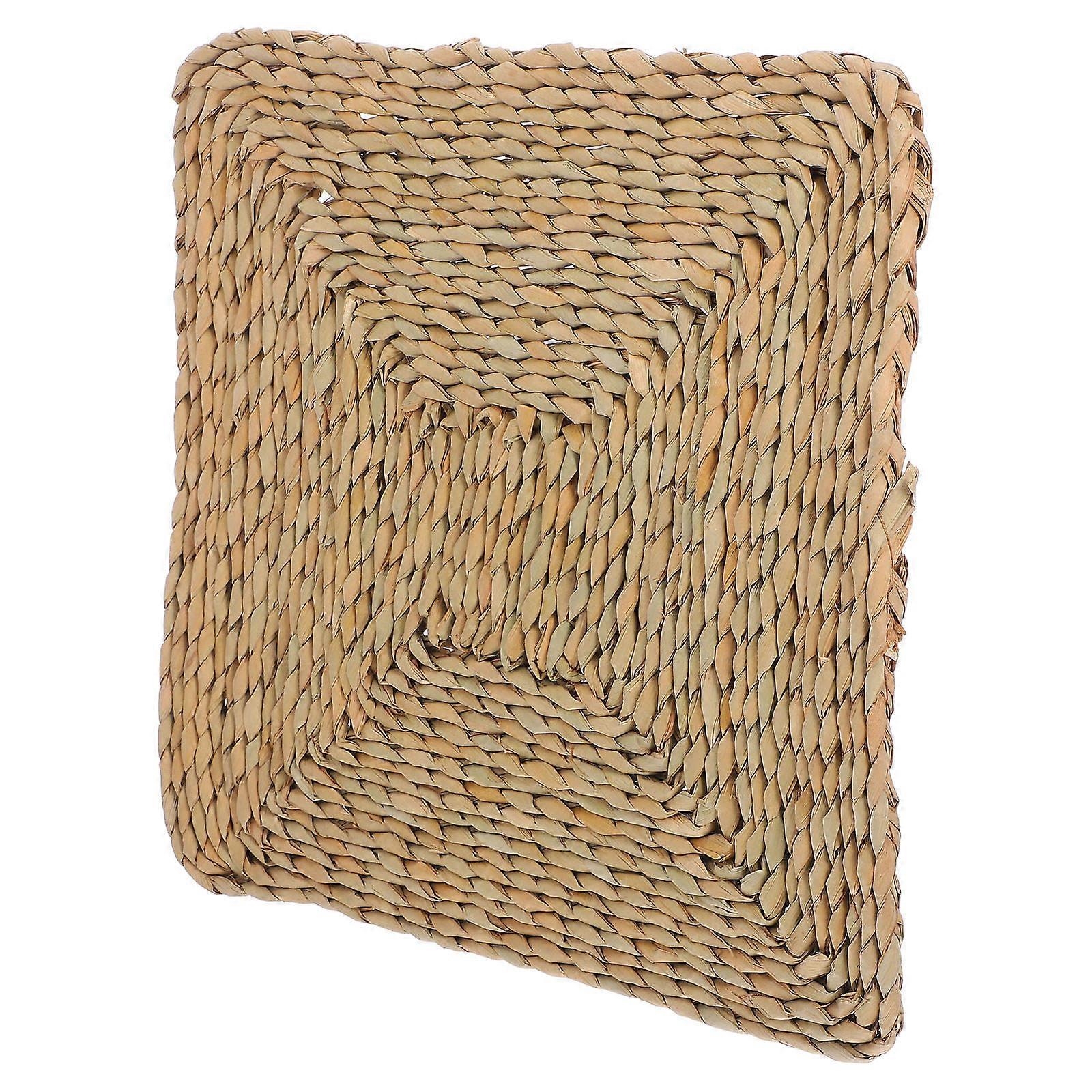 Decorative Seat Cushion Square Woven Straw Mat Floor Seat Cushion Set