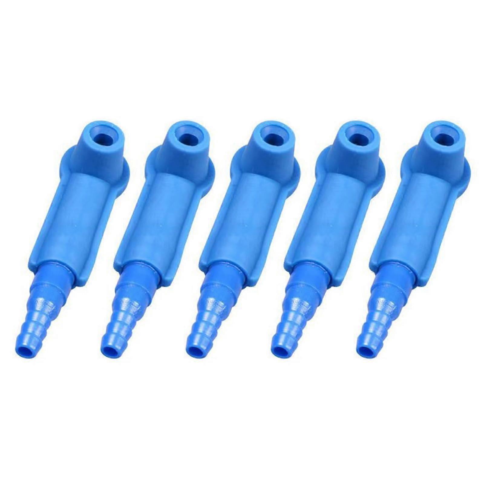Brake Fluid Exchange Adapter - Portable Bleed Connection Set - 5-Piece Blue For DIY And Professional Technicians