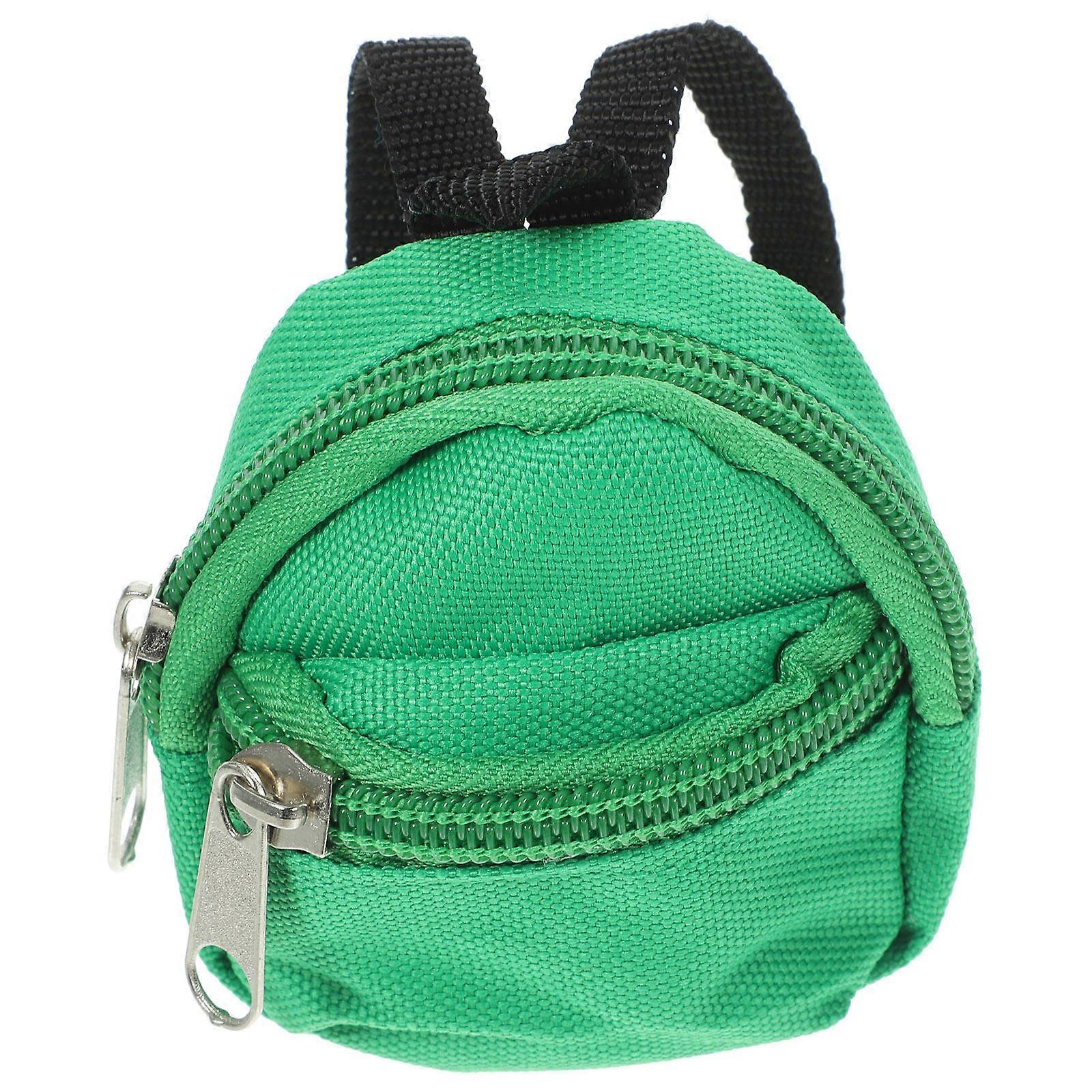Green Miniature Backpack Dollhouse Accessories Decorative Mini House Model 1Pack