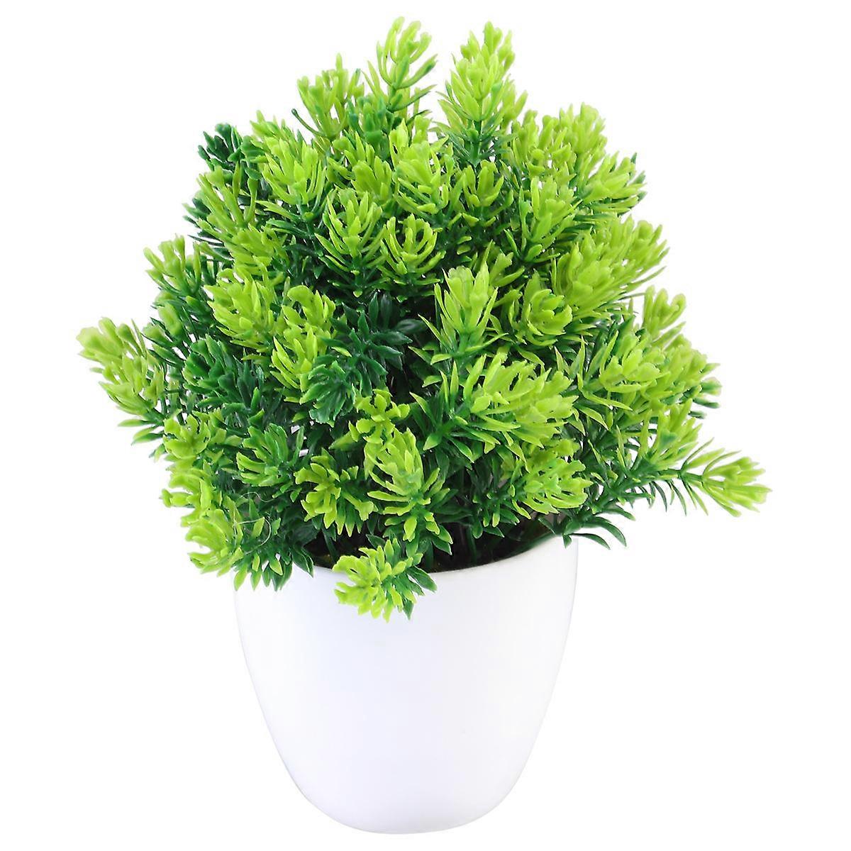 Artificial Bonsai Plant Ornament for Home Decoration Plastic and Foam Green 6 Inches