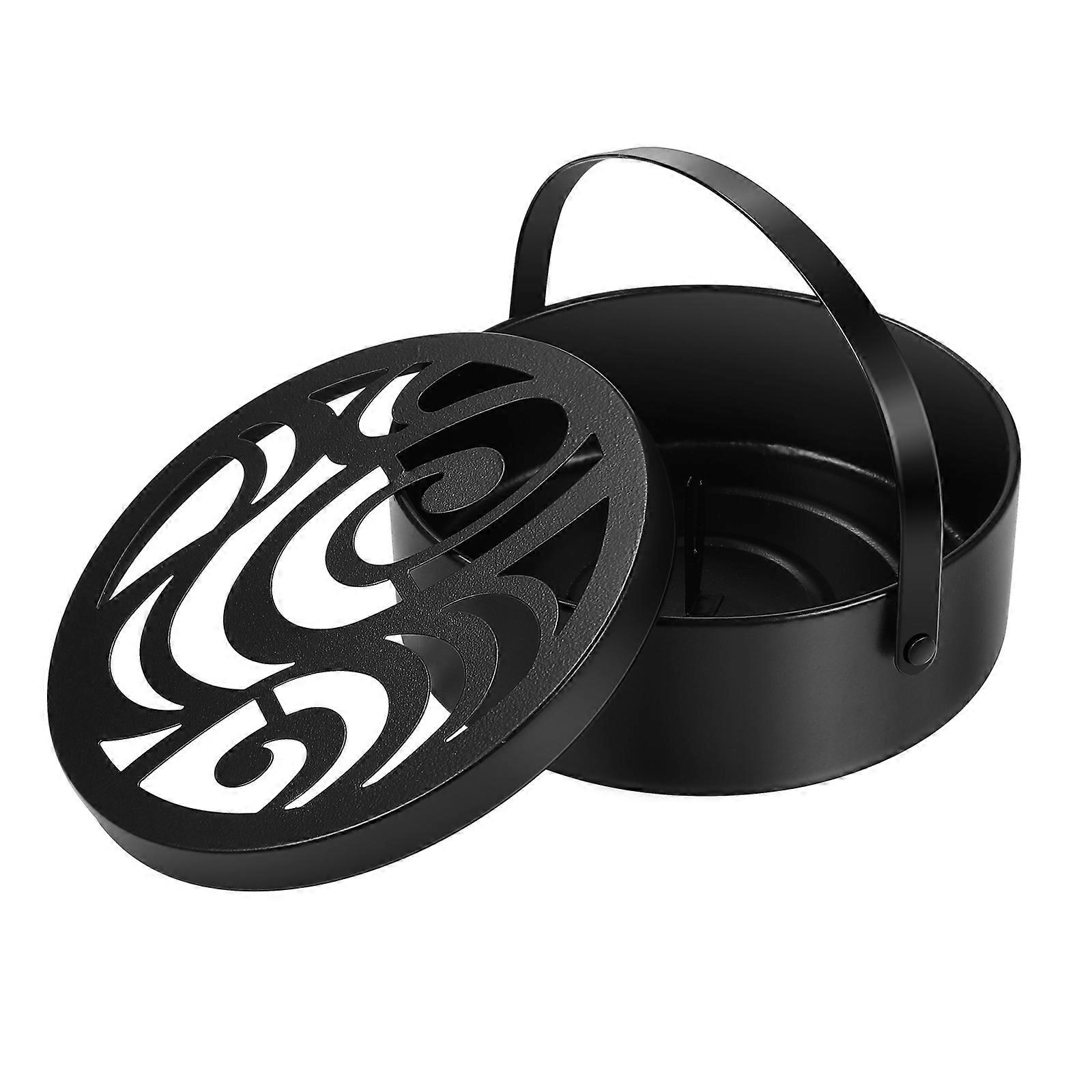 Retro Design Covered Iron Mosquito Container For Indoor Outdoor Use 1Set Soot Prevention