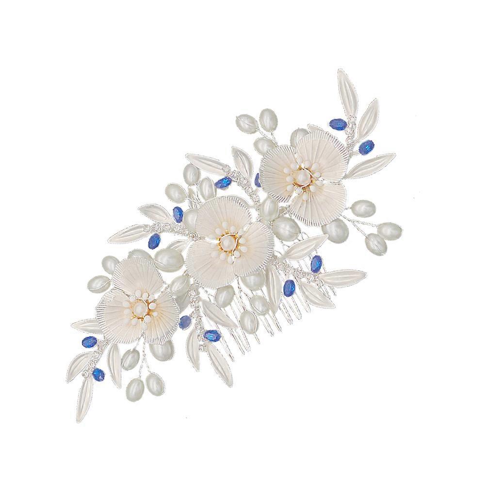 Pente de cabelo elegante pérola de prata para decoração de casamento nupcial e ocasiões especiais 6,5 polegadas