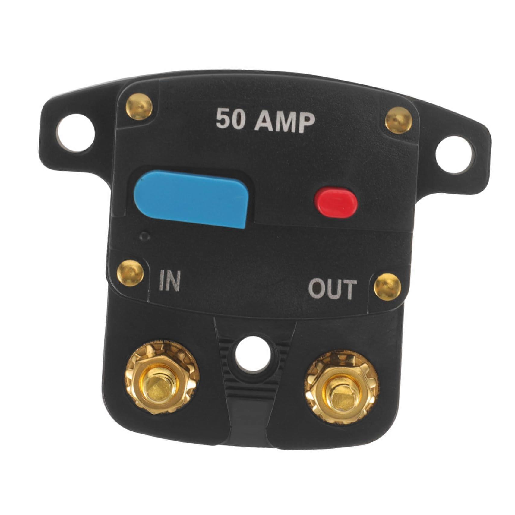 50A Overload Protection Switch with Manual Reset for Auto and Boat, Suitable for Audio and Video Systems, Ideal for Motorhomes and Yachts.