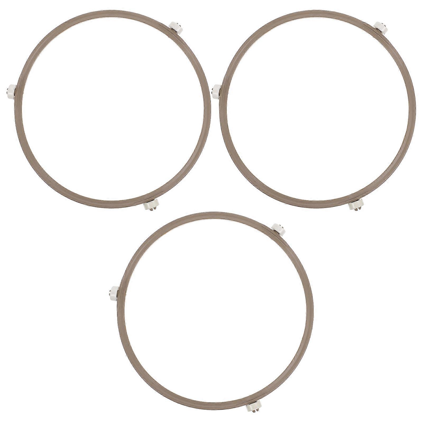 3Pcs Round Microwave Turntable Rack Support For Households High Temperature Resistance Use Size 18.9X18.9Cm Balanced Plate Support White