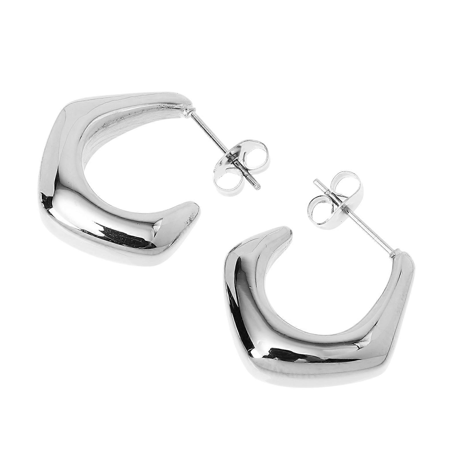 Lightweight Silver Dangle Loop Earrings for Women – Teardrop Drop Studs, Comfortable & Skin Friendly, Elegant Handcrafted Design for Festivals and