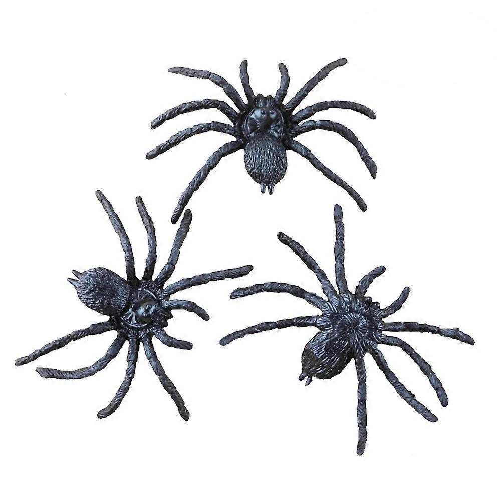 Falsk edderkop prank 10 sæt sorte edderkopper til børn halloween sjov indretning edderkop form 8 x 6 cm