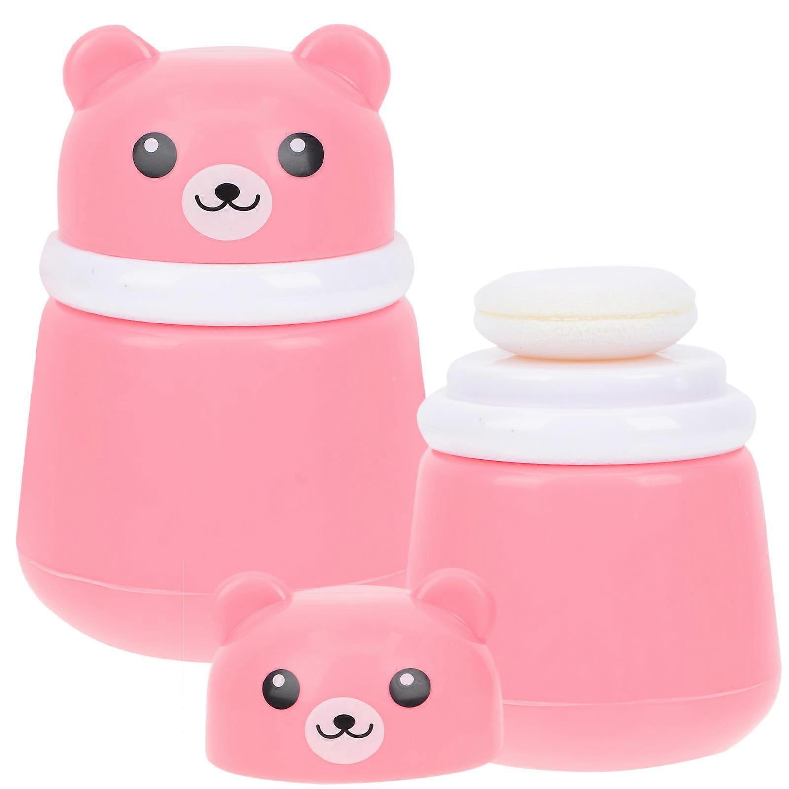 Here's a refined product description for your **2pcs Bear Powder Puff Container Simple Talcum Powder Bottle with Cute Design for Travel & Home