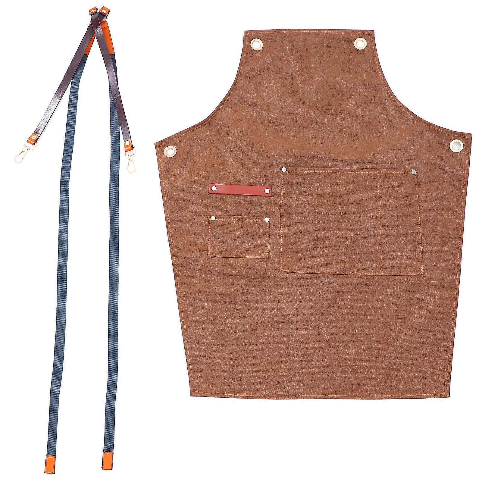 Functional Denim Apron For Work Clothes Painting Oil-Proof 1Pcs