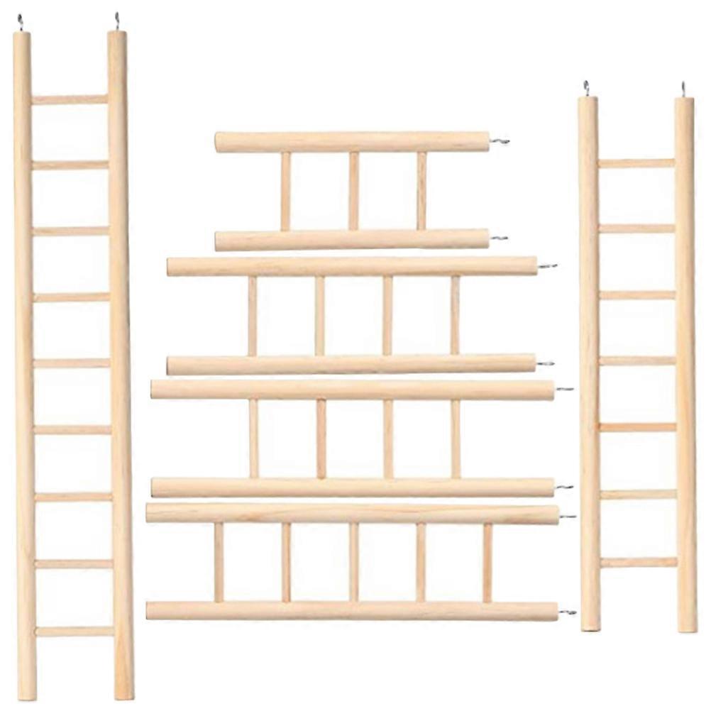 6pcs Bird Climbing Ladder for Parrots & Budgerigars – Bite Resistant, Brightly Colored, Safe Chewable Claw Grinding Ladder for Bird Cage Play and