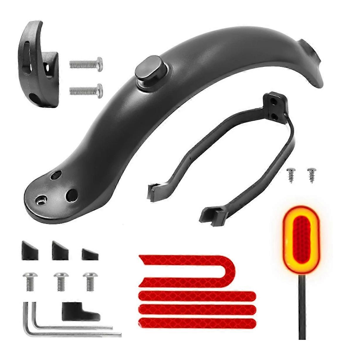 For M365 /M365 Pro Electric Scooters Comprehensive Rear Mudguard Kit Includes Bracket Hook and Tail