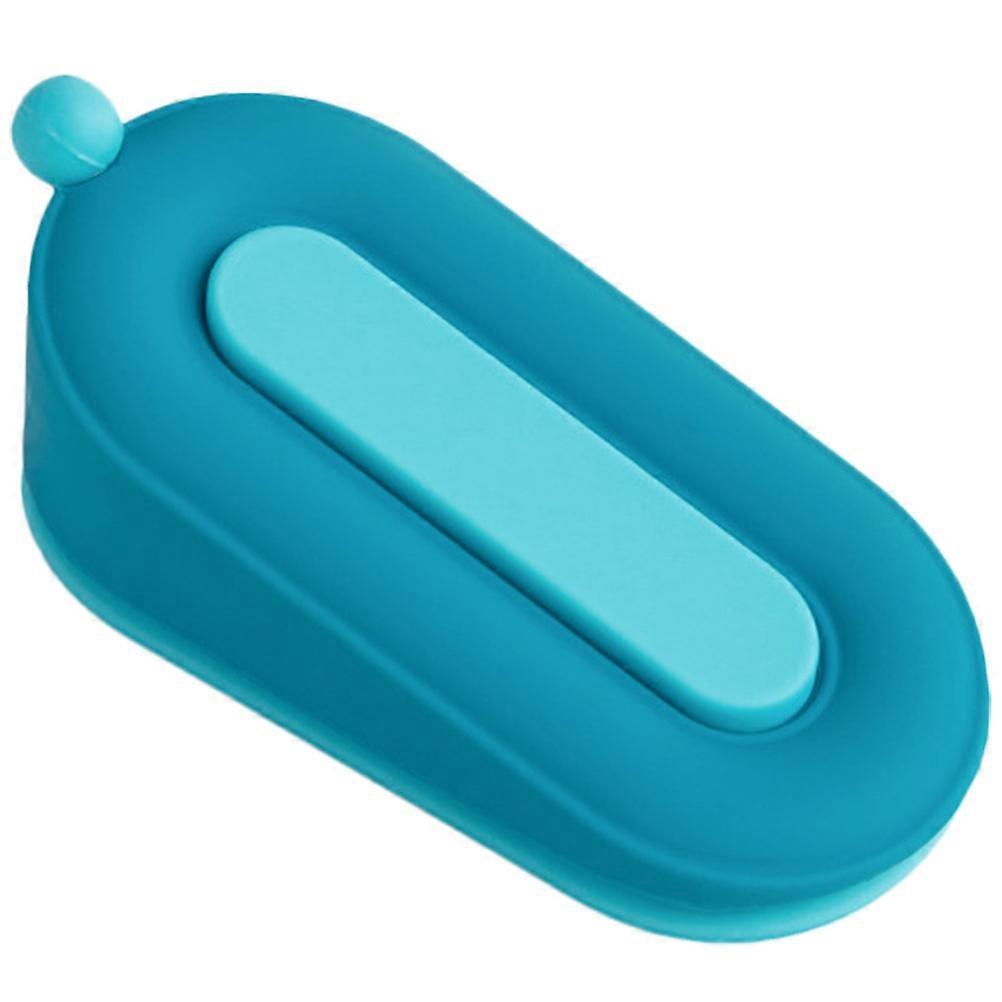 Blue PVC Door Stopper Wedge for Home or Office Use with Gripping Power 3.5 x 2.36 Inches