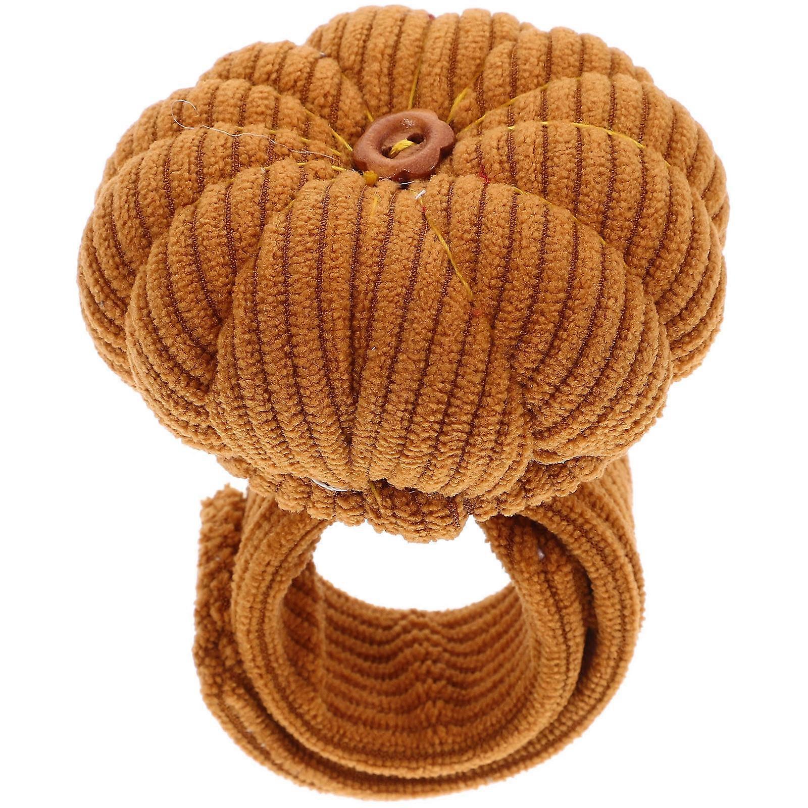 Yellow Corduroy Pin Cushion Wristband for Craft Unique Design Adjustable Size Craftsmanship