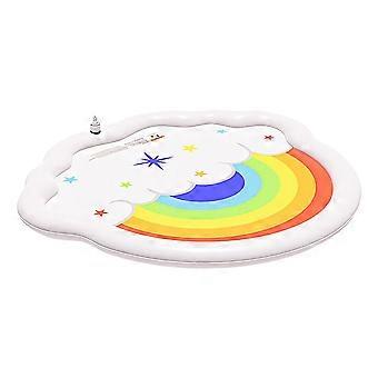 Kids Outdoor Water Play Mat with Sprinkler, Non-Slip Foldable PVC Splash Pad for Garden, Camping & Pool