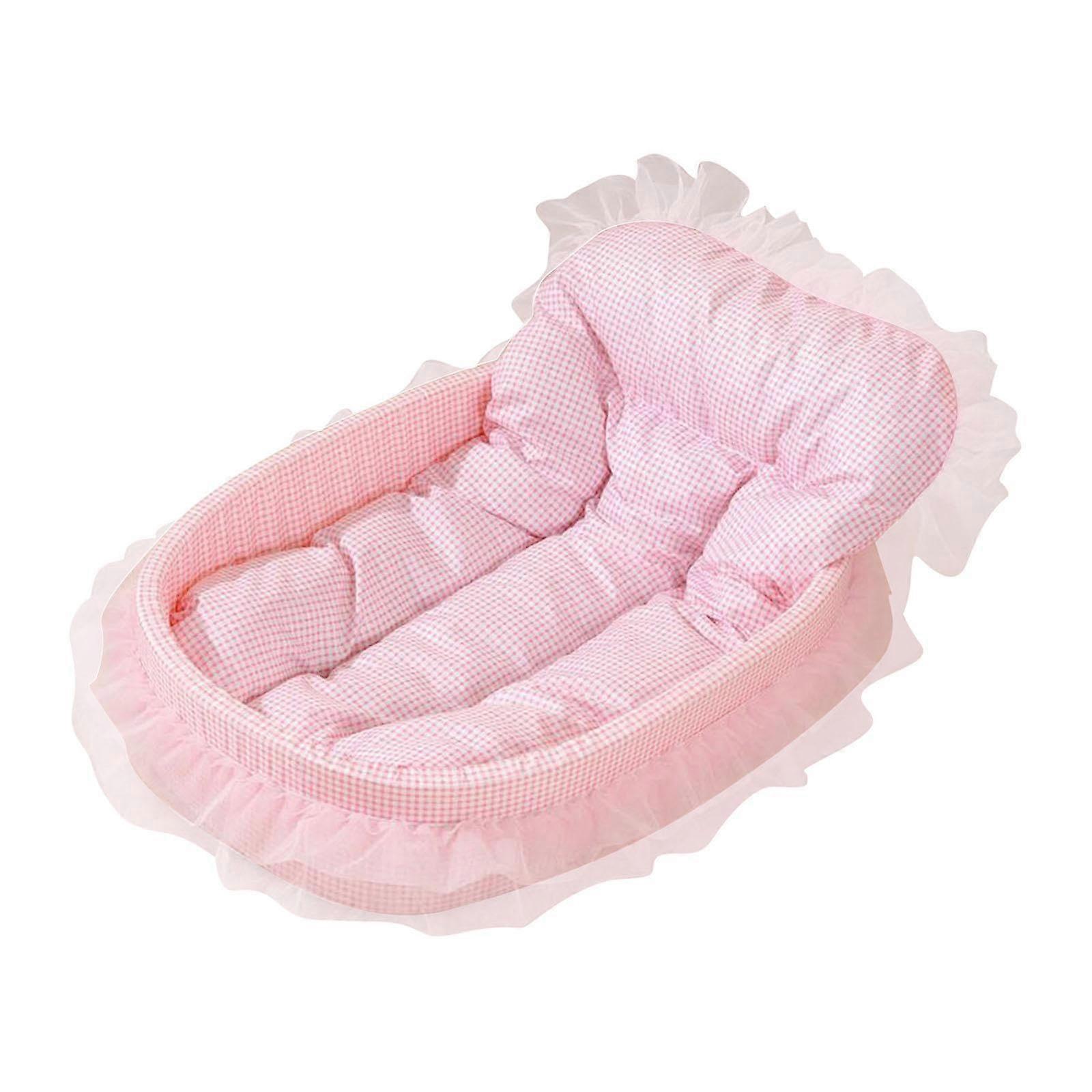 Pet Sofa Bed for Small Dogs and Cats, Cozy Pink Fabric, Non-Slip Base, Easy to Clean, Soft Cushion