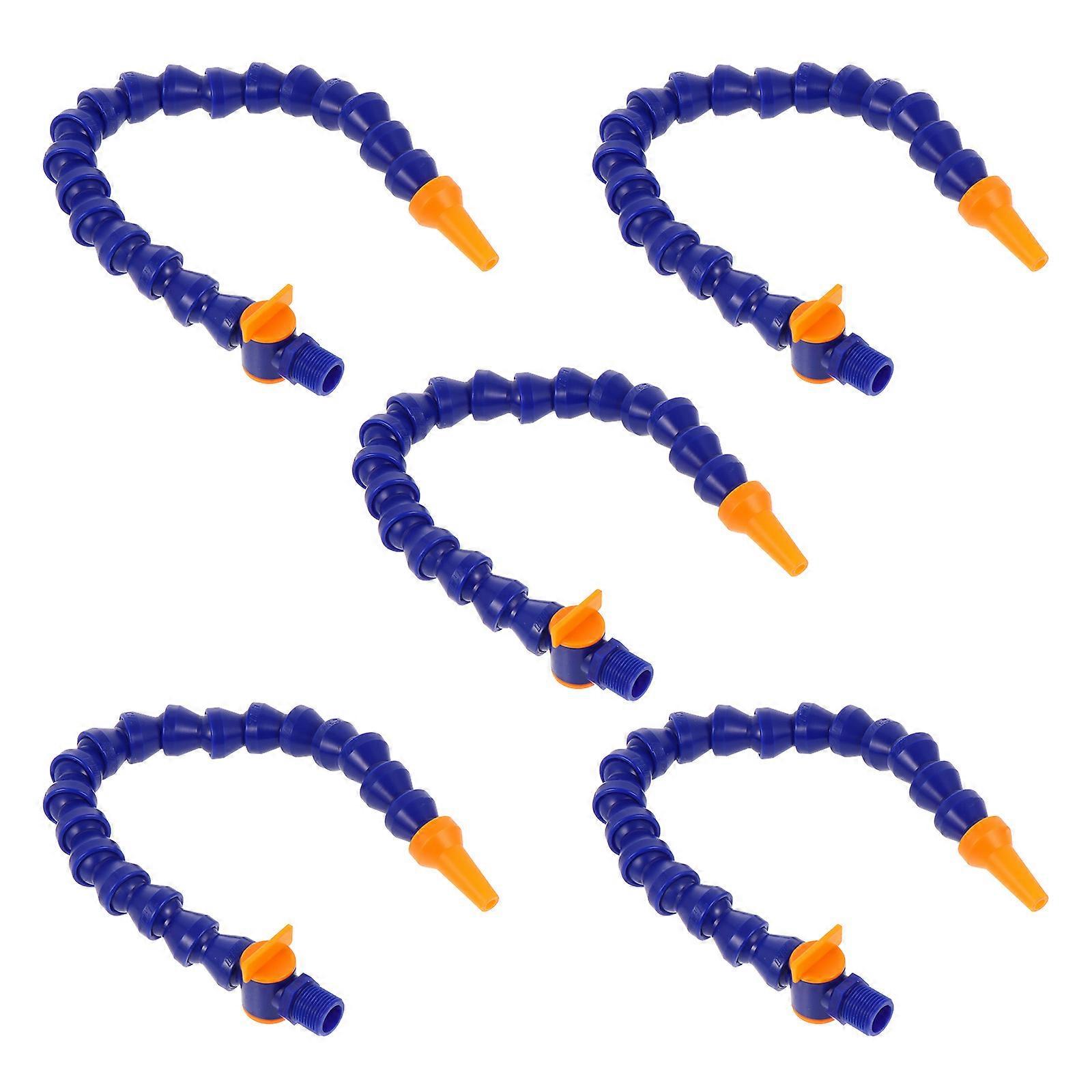 10pcs Blue Plastic Flexible Hoses for Cooling Use Water Oil Coolant Pipes Round Nozzle