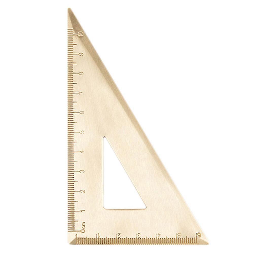 Golden Transparent Semicircle Ruler with Stainless Steel Triangle Board for School Supplies and