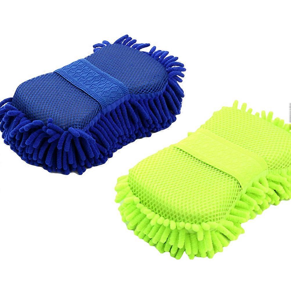 2Pcs Multifunctional Microfiber Car Wash Mitt For Car Owners And Home Cleaners 11x23x5.5cm With Water Absorption Feature