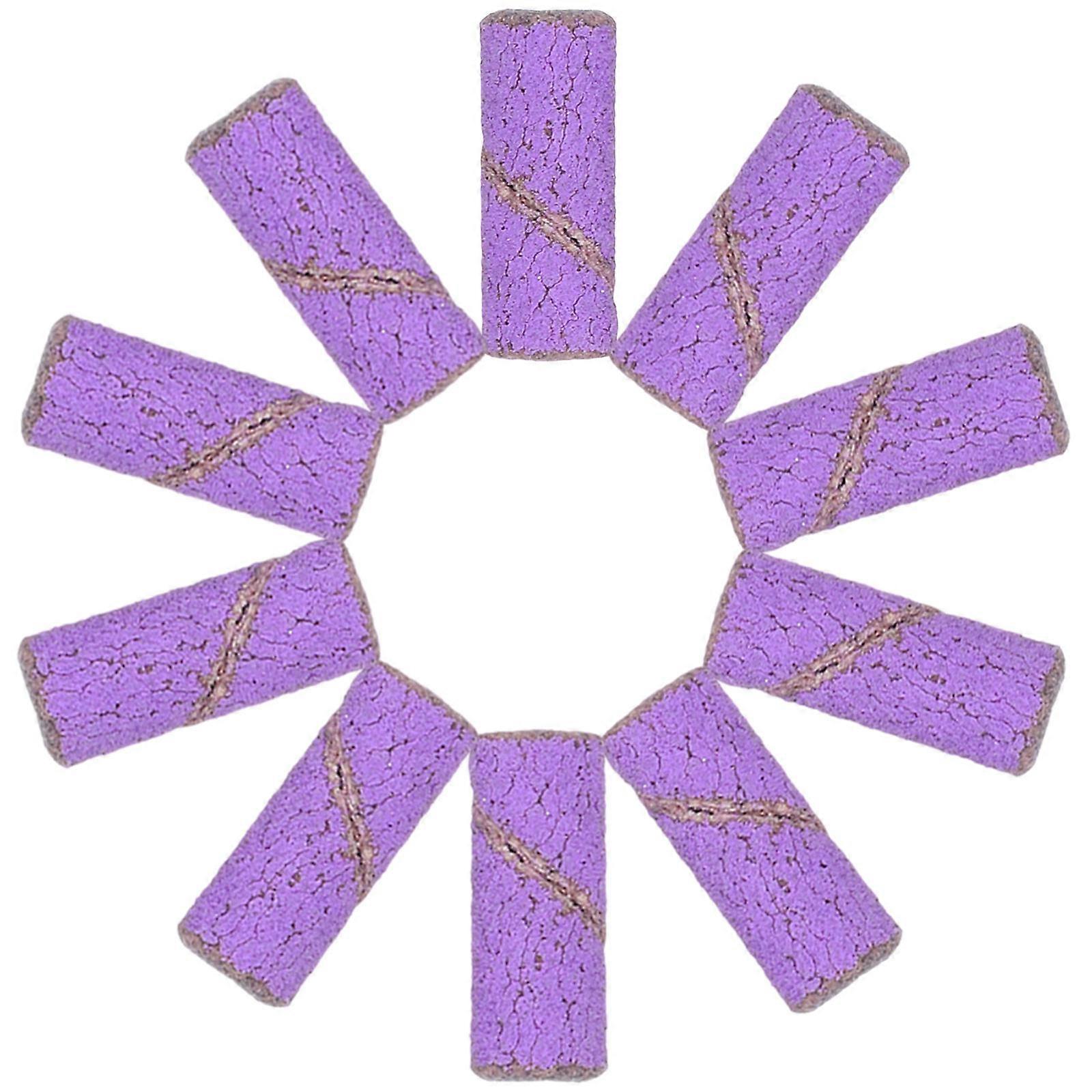 Purple Nail Sanding Bands for Acrylic Nails Manicure with Tungsten Steel 50 pcs Small Size