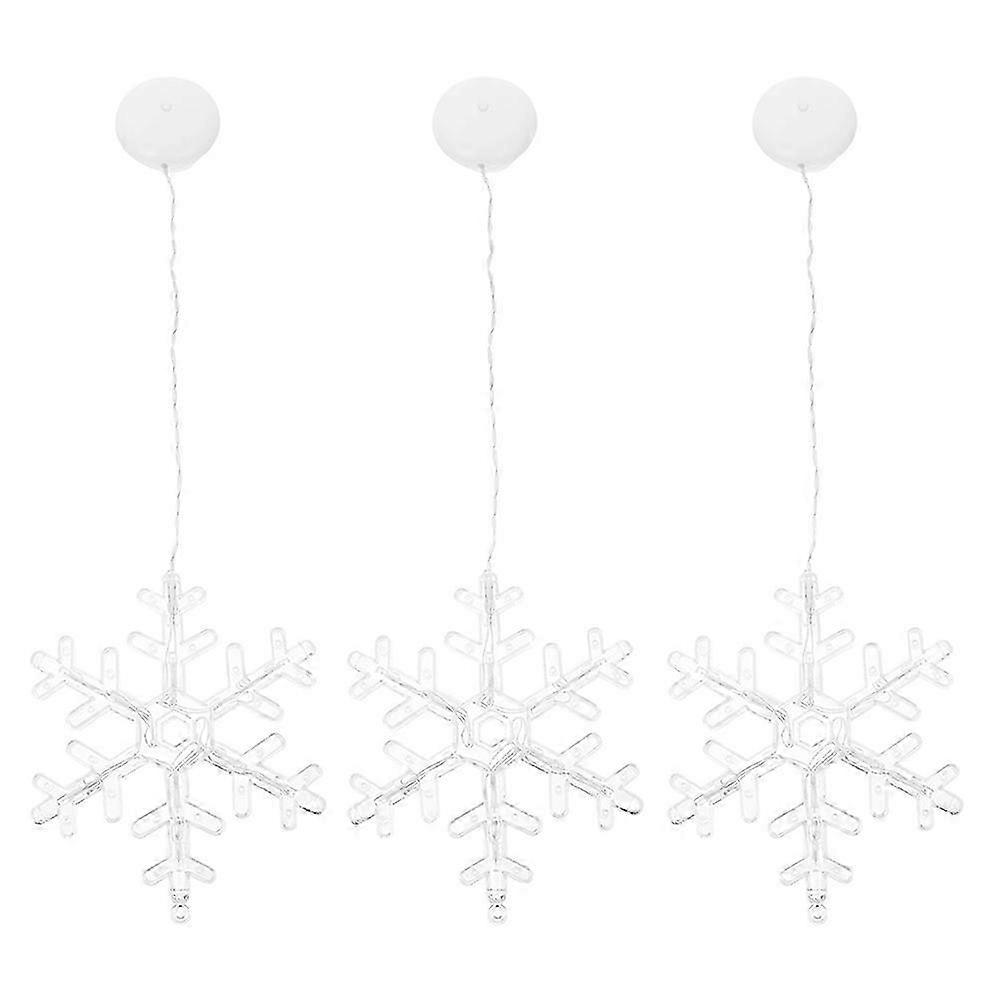 3Pcs Christmas Theme Suction Cup Light Window Hanging Light Christmas Light Decor