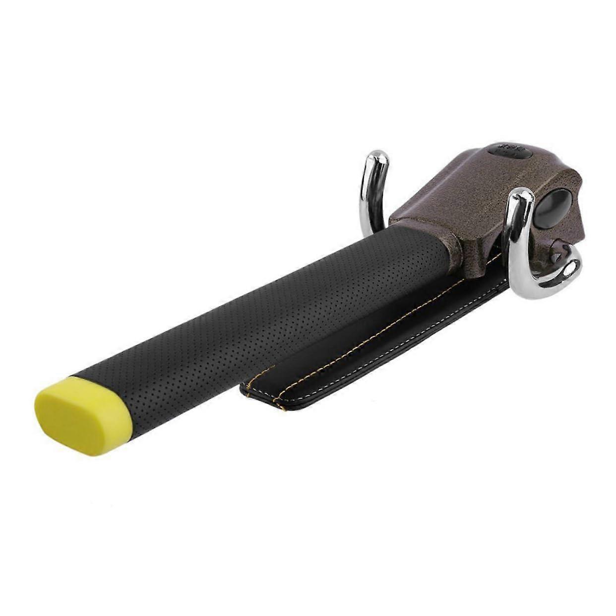 Steering Wheel Lock for Cars Adjustable Design Foldable Security Anti-Theft System PU Coated Rotatable Black