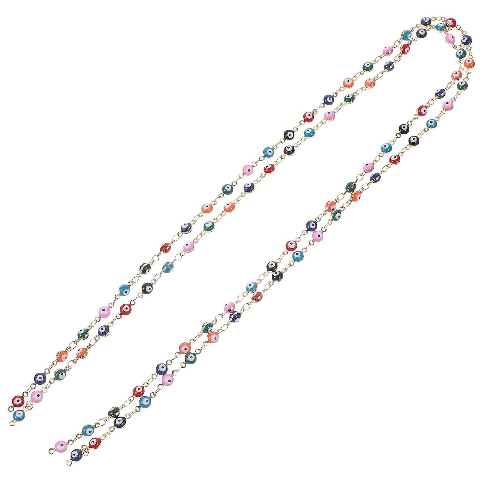 Durable Alloy DIY Jewelry Chain for Necklaces Bracelets and Accessories in Assorted Color 2Pcs