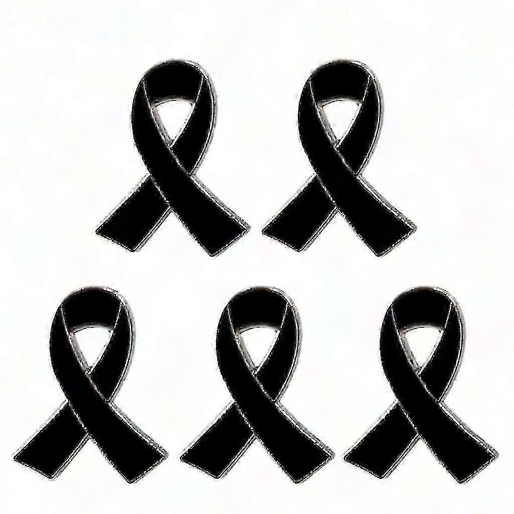 5-Piece Ribbon Brooch Pin Set - Elegant Enamel Design Alloy Jewelry for Women