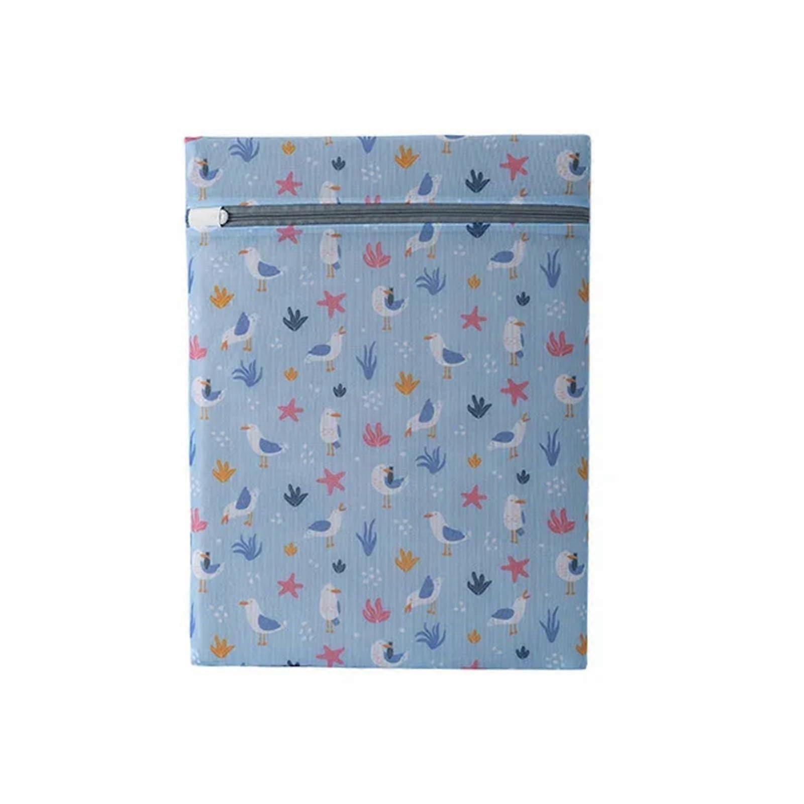 Washing Machine Laundry Bag with Exquisite Print Mesh Net for Clothes Bras Sheets (Plum)