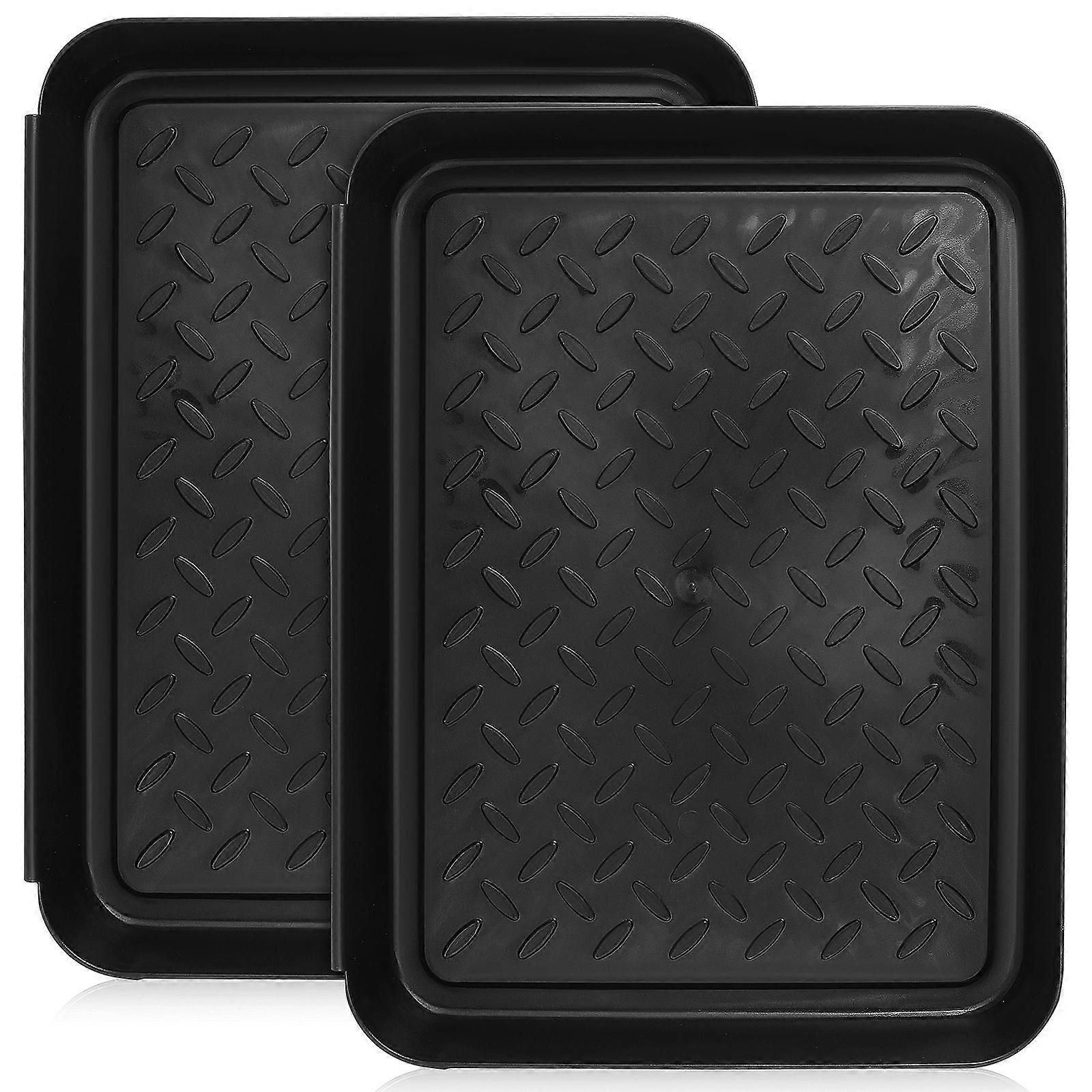 2 Pcs Shoe Trays Wet Boot Tray Shoes Mat Tray With Raised Edge Plastic Trays Multi-Purpose Boot Tray For Entryway Indoor