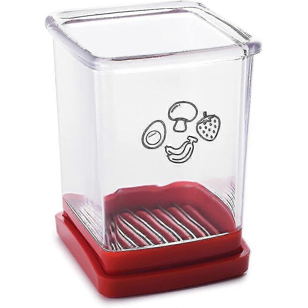 Portable Fruit And Vegetable Speed Slicer With Push Plate, Fruit Slicer Cup Egg Slicer Stainless Steel Banana Strawberry Cutter Slicing Cutting Kitche