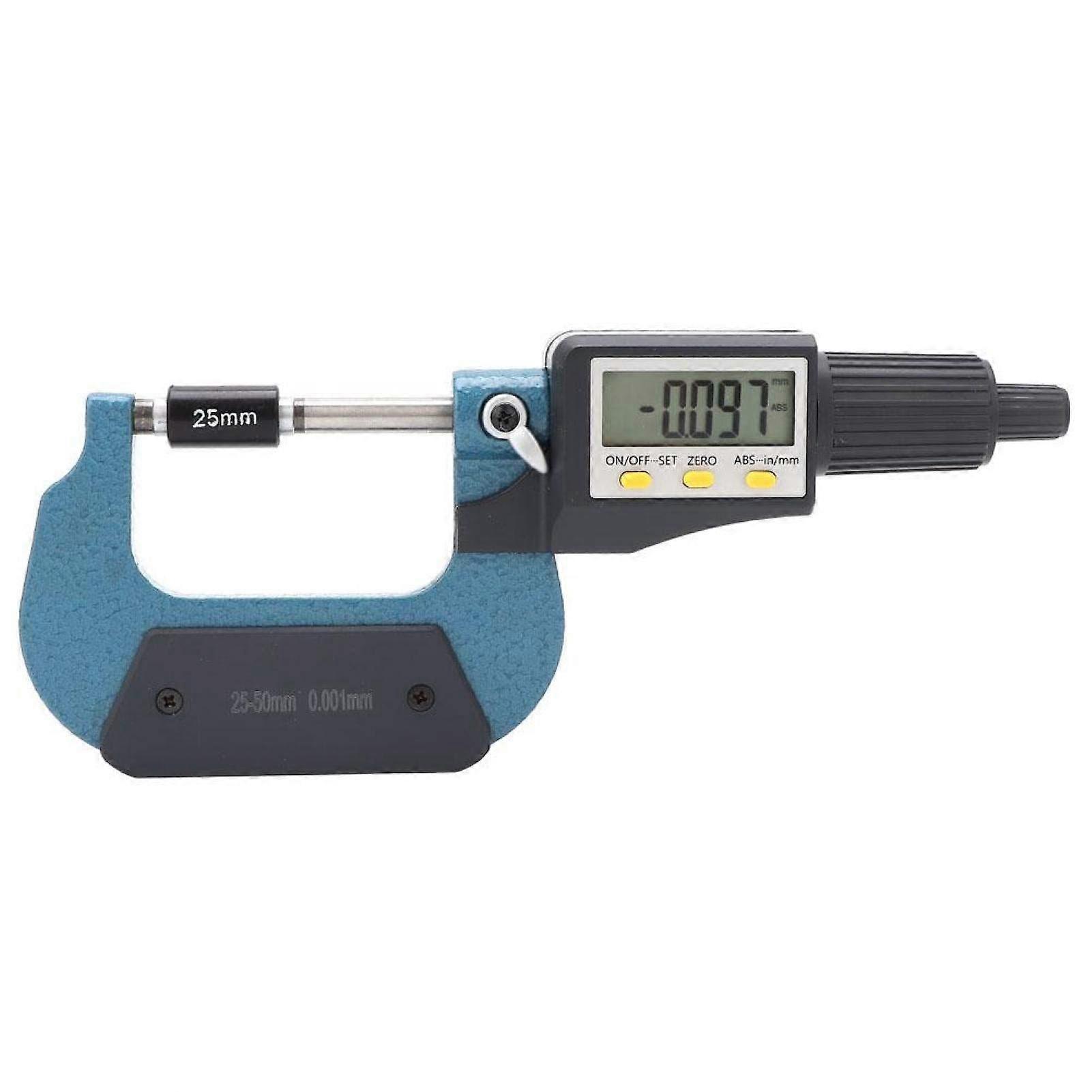 Chrome Plated Alloy Digital Display Low Error Micrometer 0.001mm Resolution 025mm 2550mm 5075mm 75100mm(Optional)(5075mm) Measuring tools