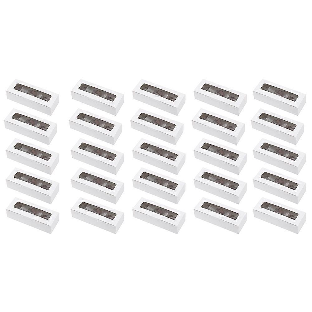 25 Pieces Macaron Boxes with Clear Display Window Macarons Container or Packaging Box Kit for Chocolate Desserts Cake A