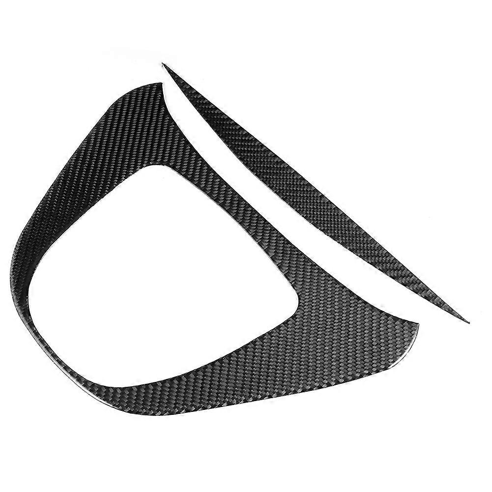 2pcs set Soft Real Carbon Fiber Center Console Gear Shift Multimedia Panel Trim Fit for Benz VClass 20152020