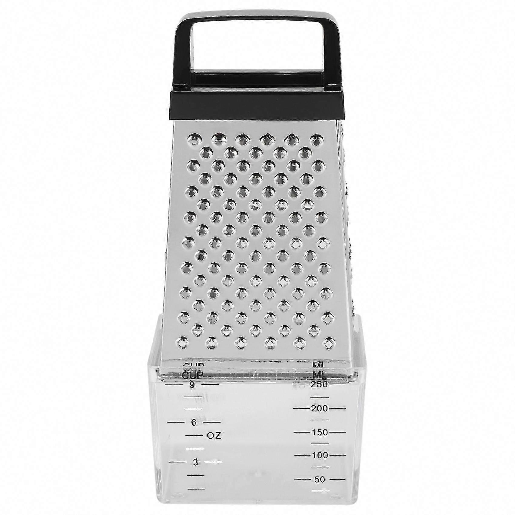 4-Sided Stainless Steel Cheese Grater for Vegetables Carrot Cucumber Slicer Cutter Box Container