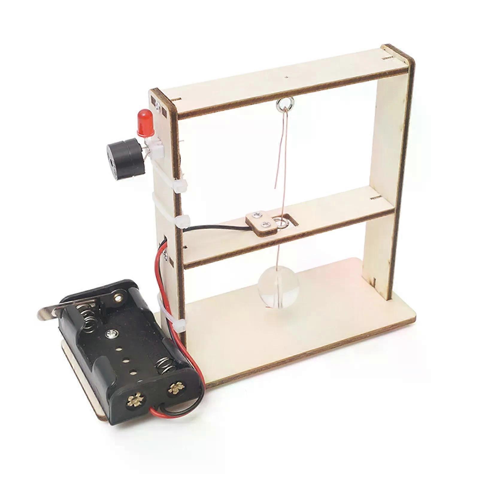 DIY lyd og lys jordskælvsalarm fysisk eksperiment model legetøjsmanual DIY vibration induktion enkel seismograf til skole