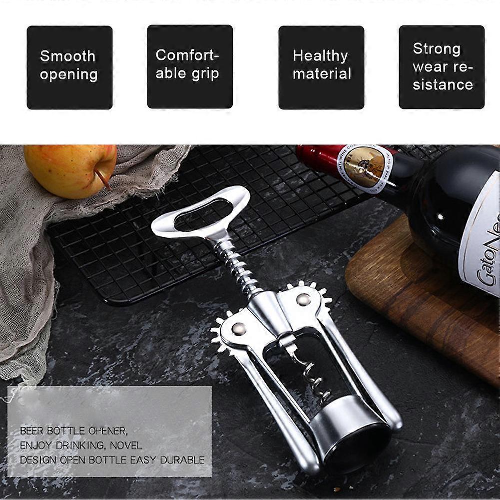 Multifunction Zinc Alloy Wine Bottle Opener Corkscrew 18x6cm Silver