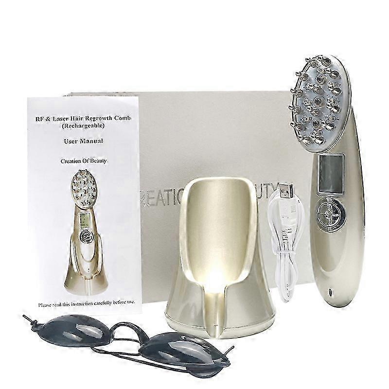 Infrared Laser Hair Care Comb with RF, EMS Micro-Current, Multi-Point Vibration & Scalp Massage for Healthy Hair Growth