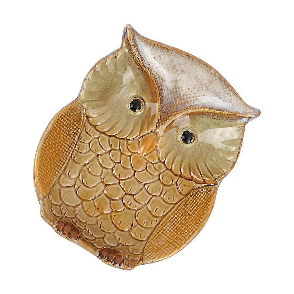 Ceramic Fruit Plate Owl Shape for Home Use Made of Multi Ceramic Material Food Serving 1Pack