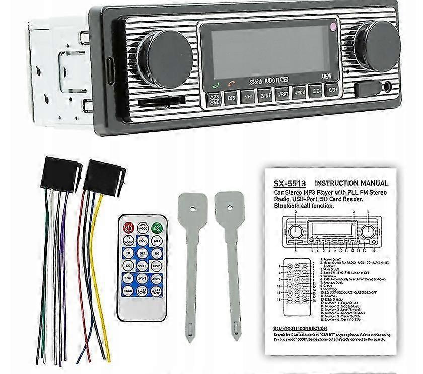 Retro Style Car Radio Bluetooth Usb Microphone