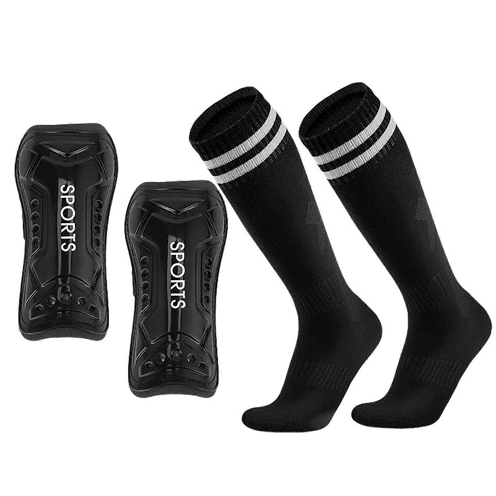 Soccer Shin Guards Set with Knee Pads and Long Socks for Football and Outdoor Sports Protection