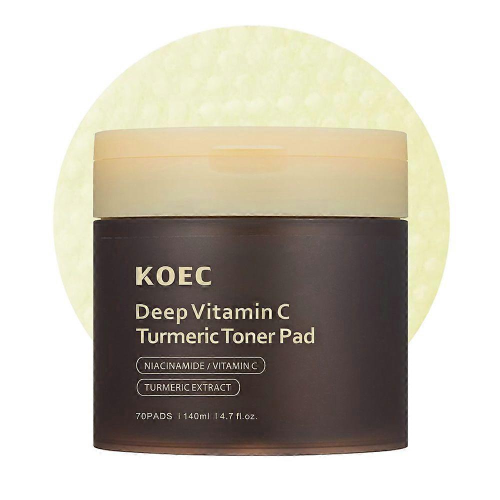 Deep VC Turmeric Toner Pads for Uneven Skin Tone,Hydrating & Resurfacing, Exfoliant, Skin Care,70PADS