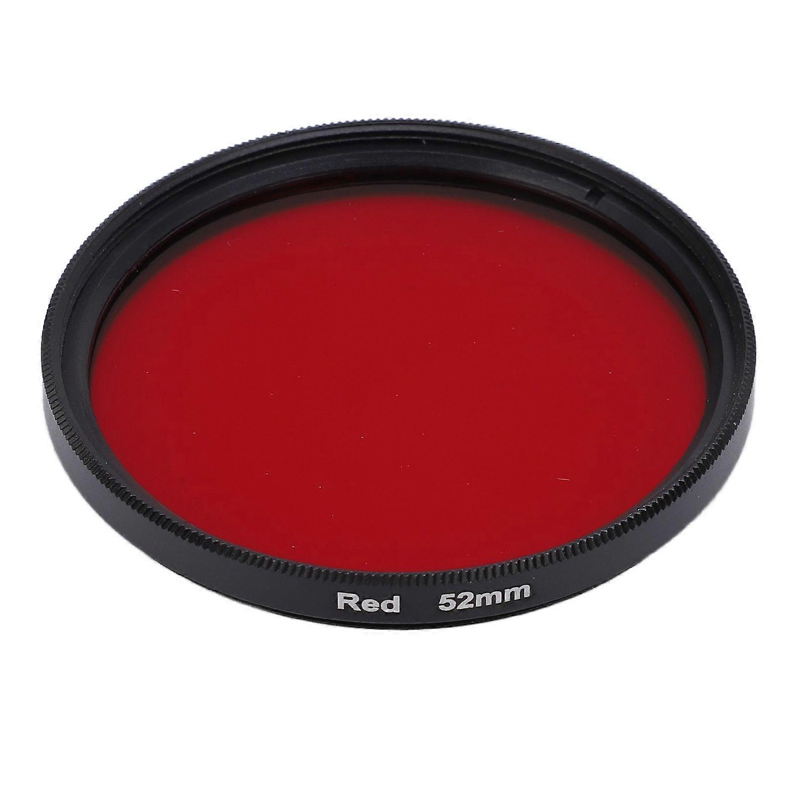 Threaded Camera Lens Filter Full Red Color Filter Optical Glass for Nikon Camera Lens52mm