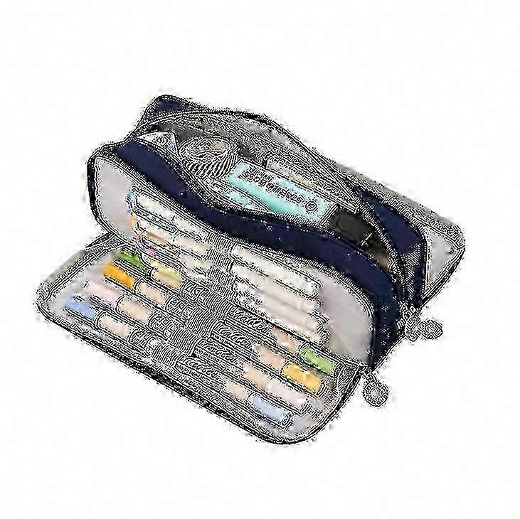 Spacious 3-Section Canvas Pencil Case for School - Ideal for Studen...