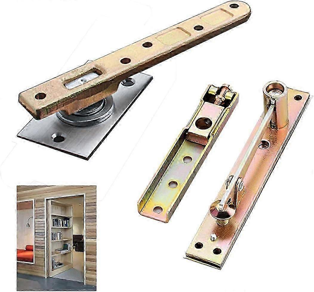 Door Hinges - Concealed Hinges for Heavy Wooden Doors - Hidden Door Bookshelf and Secret Door - Side Mount - 360 Degree Rotating Axis