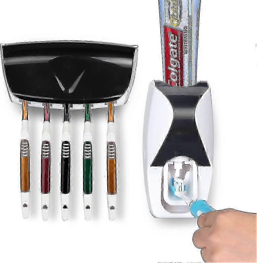 Toothbrush Holder Dust-proof Toothpaste Dispenser Wall Mounted Kids...