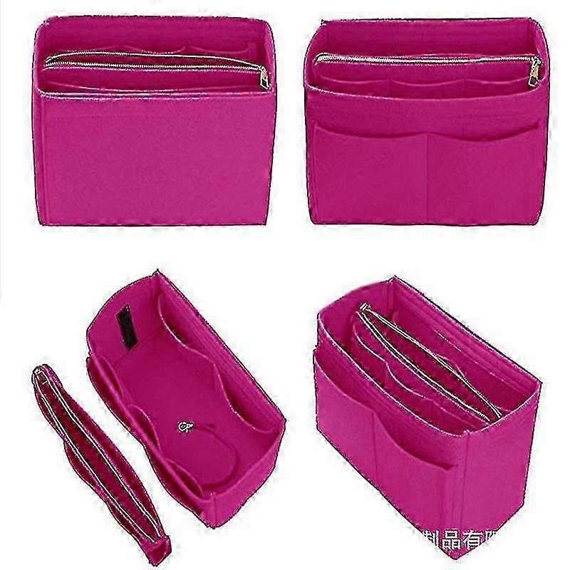 Purse Organizer Insert Felt Bag With Zipper Handbag Tote Shaper Mul...