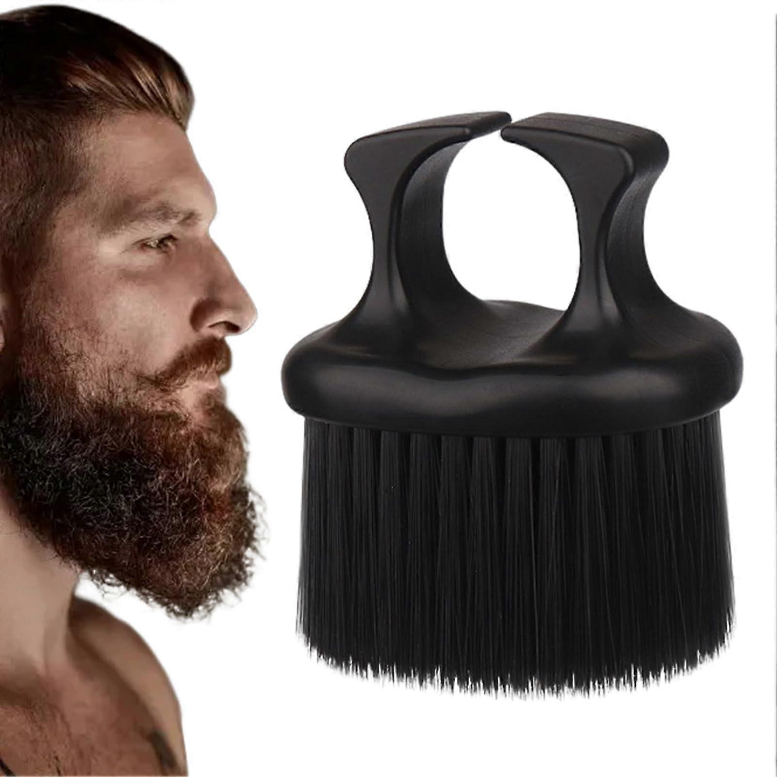 Beard & Mustache Combs Barber Brush With Finger-Ring Handle Ergonomic Grooming Tool Soft Bristle Brush Salon