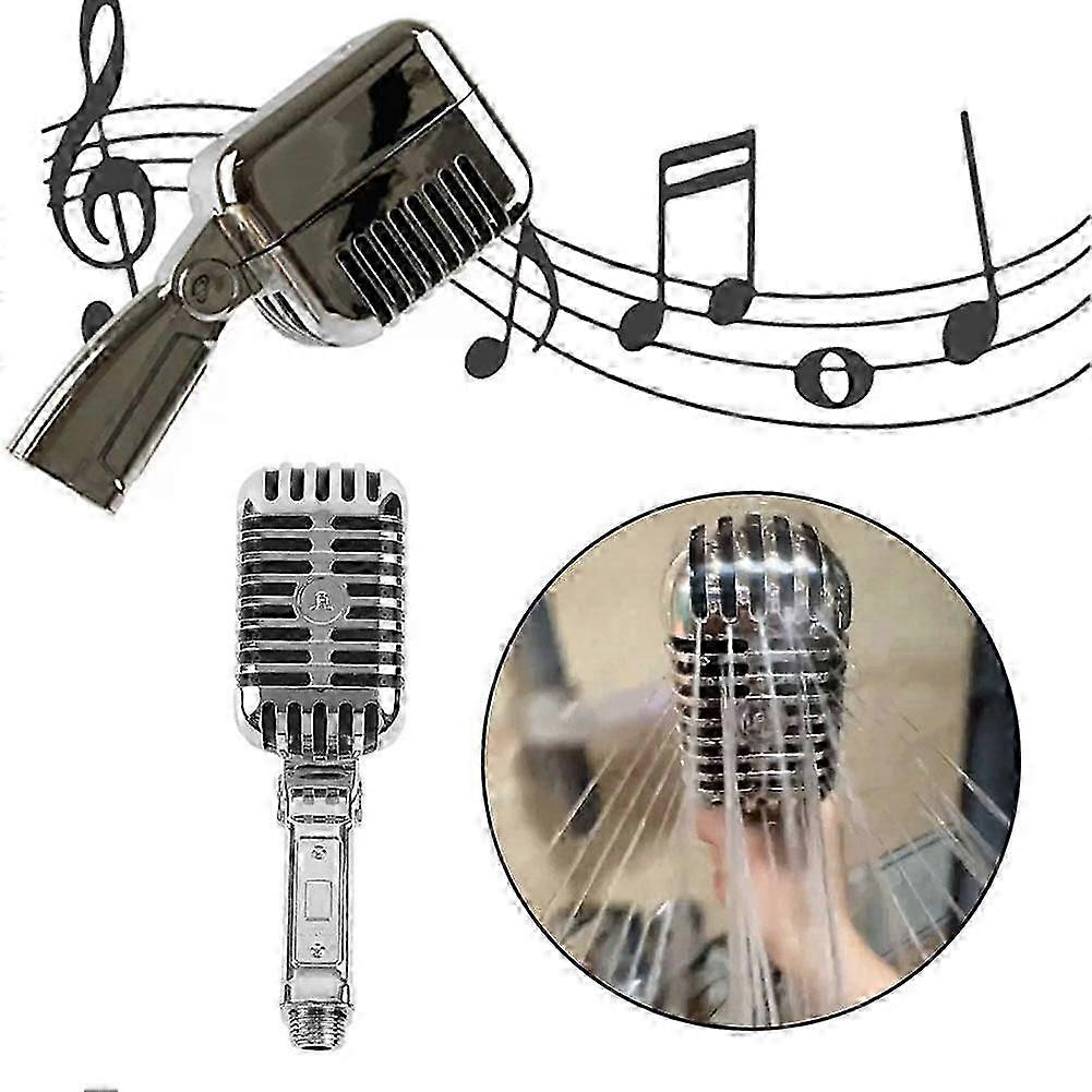 microphone shape shower head with adjustable settings